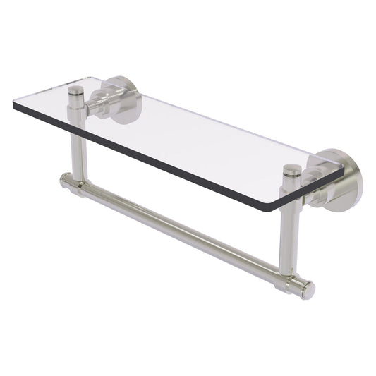 Allied Brass WS-1TB/16-SN Washington Square 16" Satin Nickel Glass Vanity Shelf
