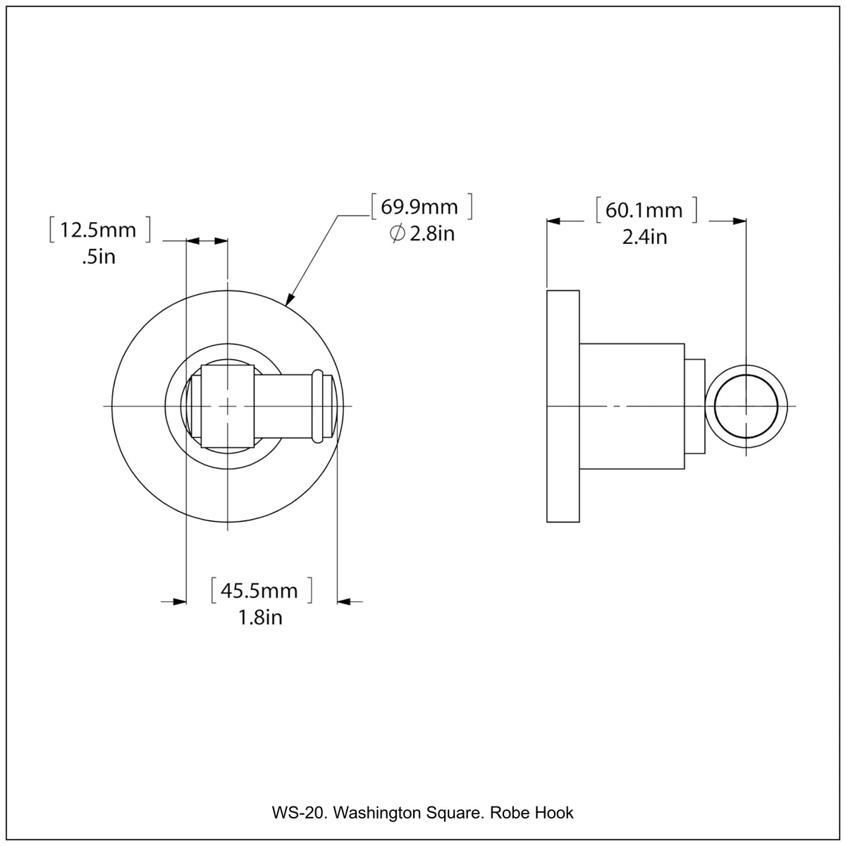 Allied Brass WS-20-VB Washington Square Venetian Bronze Robe Hook