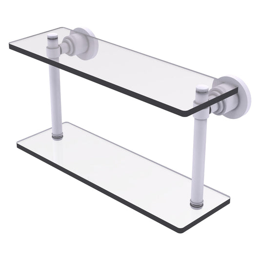Allied Brass WS-2/16-WHM Washington Square 16" 2-Tierred Matte White Glass Shelf