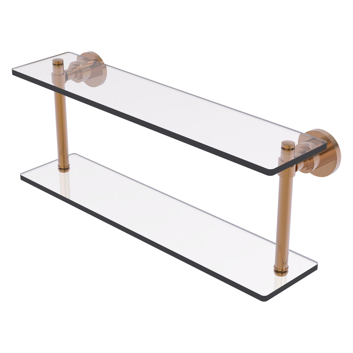 Allied Brass WS-2/22-BBR Washington Square 22" 2-Tierred Brushed Bronze Glass Shelf