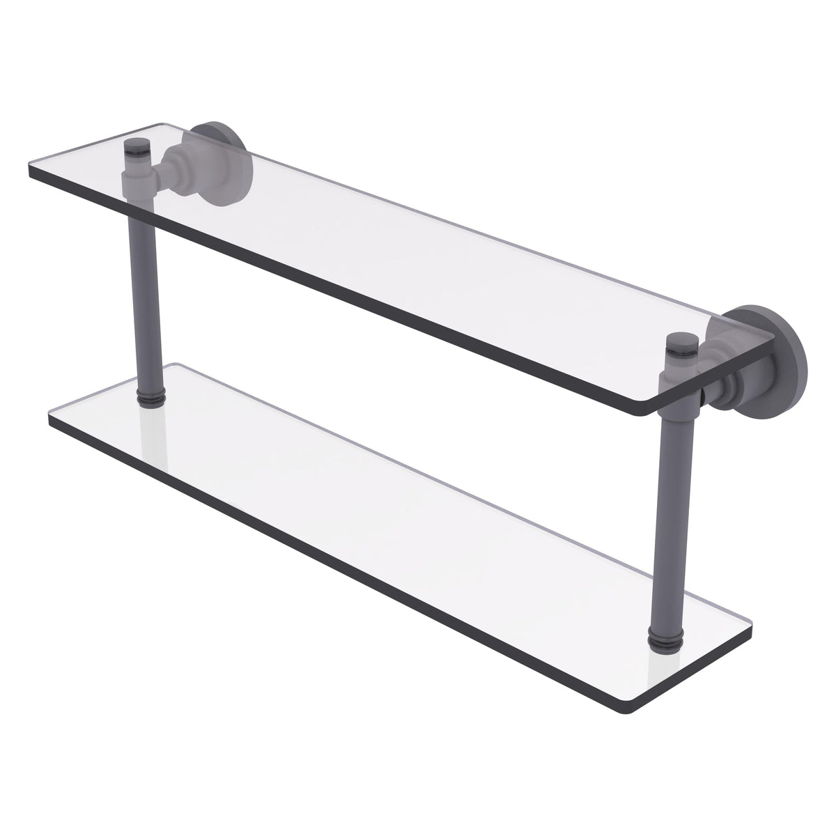 Allied Brass WS-2/22-GYM Washington Square 22" 2-Tierred Matte Gray Glass Shelf