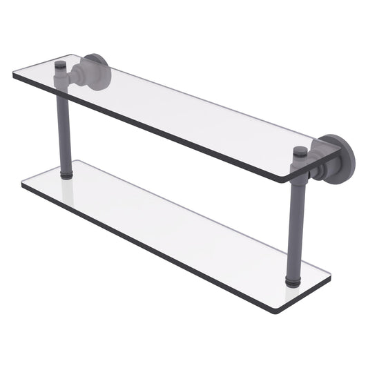 Allied Brass WS-2/22-GYM Washington Square 22" 2-Tierred Matte Gray Glass Shelf