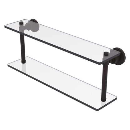 Allied Brass WS-2/22-ORB Washington Square 22" 2-Tierred Oil Rubbed Bronze Glass Shelf