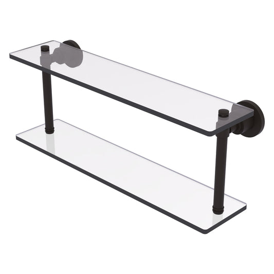 Allied Brass WS-2/22-ORB Washington Square 22" 2-Tierred Oil Rubbed Bronze Glass Shelf