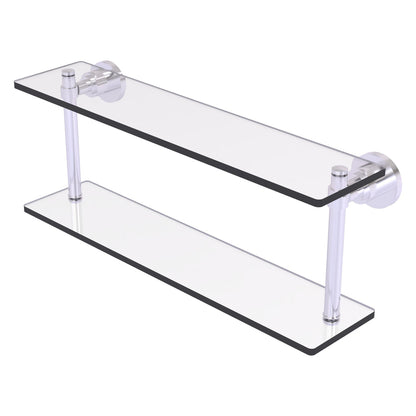Allied Brass WS-2/22-SCH Washington Square 22" 2-Tierred Satin Chrome Glass Shelf