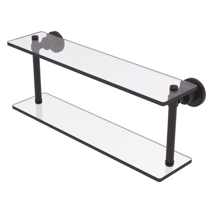 Allied Brass WS-2/22-VB Washington Square 22" 2-Tierred Venetian Bronze Glass Shelf