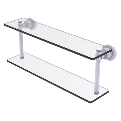 Allied Brass WS-2/22-WHM Washington Square 22" 2-Tierred Matte White Glass Shelf