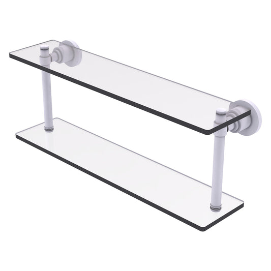 Allied Brass WS-2/22-WHM Washington Square 22" 2-Tierred Matte White Glass Shelf