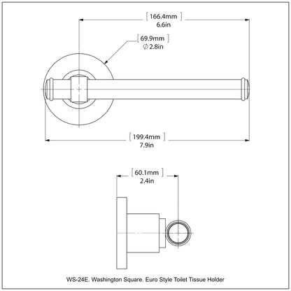 Allied Brass WS-24E-WHM Washington Square Matte White Euro Style Toilet Tissue Holder