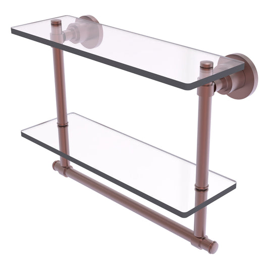 Allied Brass WS-2TB/16-CA Washington Square 16" 2-Tierred Antique Copper Glass Shelf