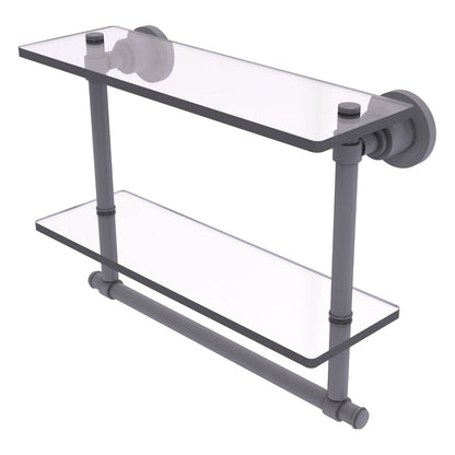 Allied Brass WS-2TB/16-GYM Washington Square 16" 2-Tierred Matte Gray Glass Shelf