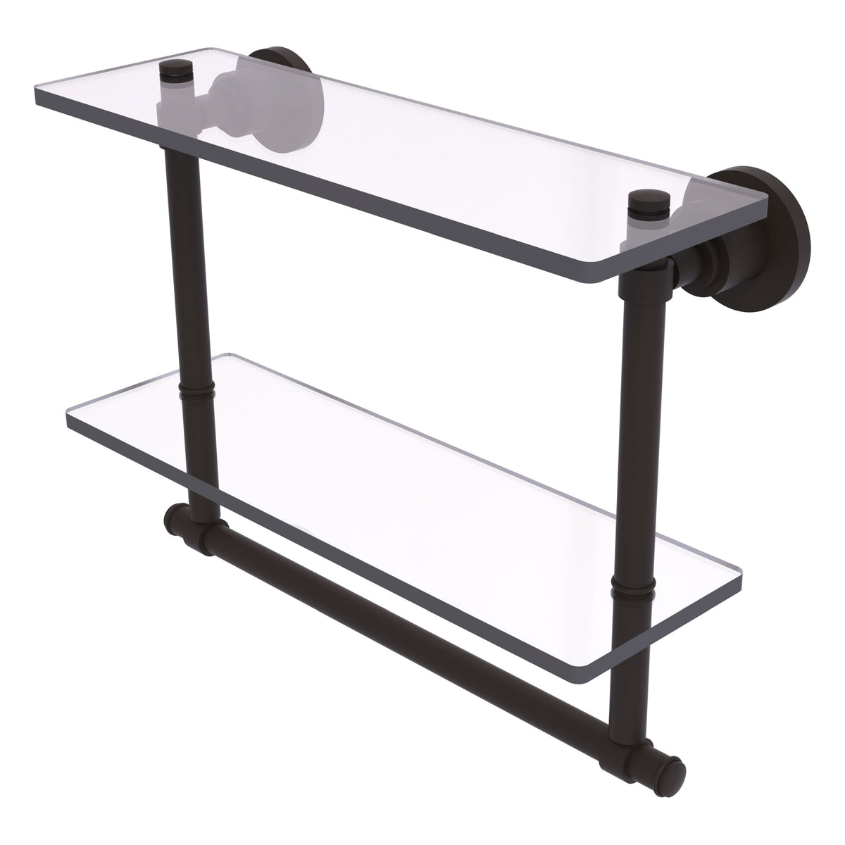 Allied Brass WS-2TB/16-ORB Washington Square 16" 2-Tierred Oil Rubbed Bronze Glass Shelf