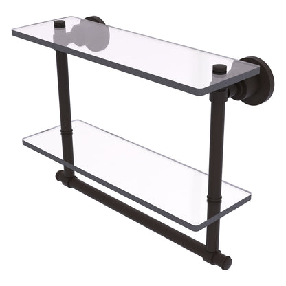Allied Brass WS-2TB/16-ORB Washington Square 16" 2-Tierred Oil Rubbed Bronze Glass Shelf