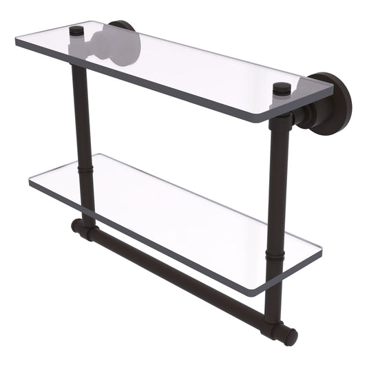 Allied Brass WS-2TB/16-ORB Washington Square 16" 2-Tierred Oil Rubbed Bronze Glass Shelf