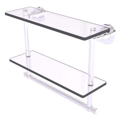 Allied Brass WS-2TB/16-PC Washington Square 16" 2-Tierred Polished Chrome Glass Shelf