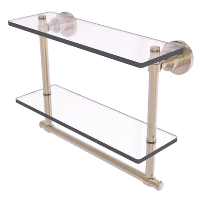 Allied Brass WS-2TB/16-PEW Washington Square 16" 2-Tierred Antique Pewter Glass Shelf