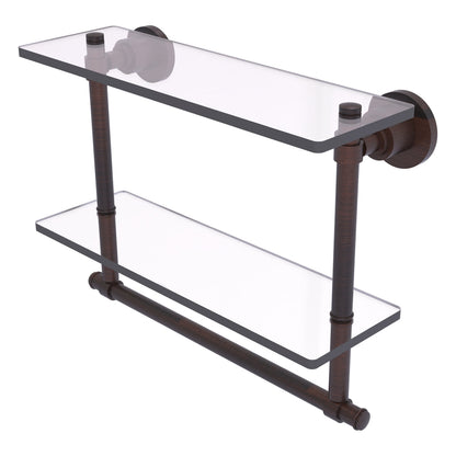Allied Brass WS-2TB/16-VB Washington Square 16" 2-Tierred Venetian Bronze Glass Shelf