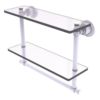 Allied Brass WS-2TB/16-WHM Washington Square 16" 2-Tierred Matte White Glass Shelf
