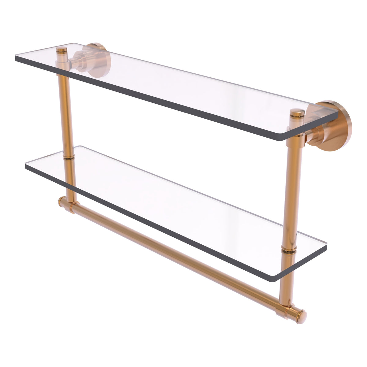 Allied Brass WS-2TB/22-BBR Washington Square 22" 2-Tierred Brushed Bronze Glass Shelf