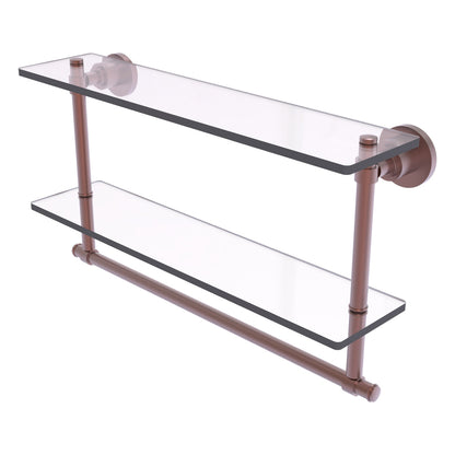 Allied Brass WS-2TB/22-CA Washington Square 22" 2-Tierred Antique Copper Glass Shelf