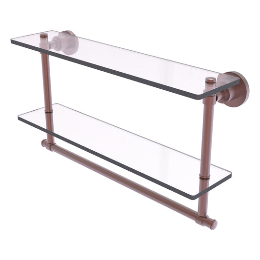 Allied Brass WS-2TB/22-CA Washington Square 22" 2-Tierred Antique Copper Glass Shelf