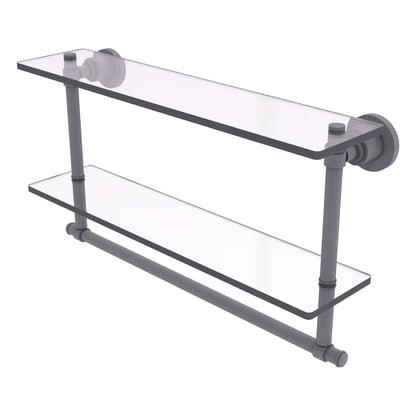 Allied Brass WS-2TB/22-GYM Washington Square 22" 2-Tierred Matte Gray Glass Shelf