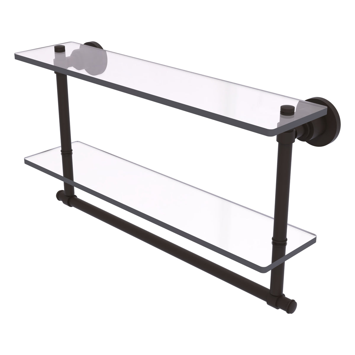 Allied Brass WS-2TB/22-ORB Washington Square 22" 2-Tierred Oil Rubbed Bronze Glass Shelf
