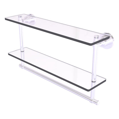 Allied Brass WS-2TB/22-SCH Washington Square 22" 2-Tierred Satin Chrome Glass Shelf