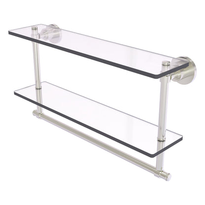 Allied Brass WS-2TB/22-SN Washington Square 22" 2-Tierred Satin Nickel Glass Shelf