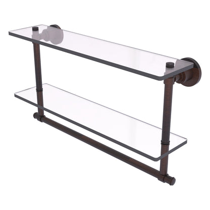 Allied Brass WS-2TB/22-VB Washington Square 22" 2-Tierred Venetian Bronze Glass Shelf