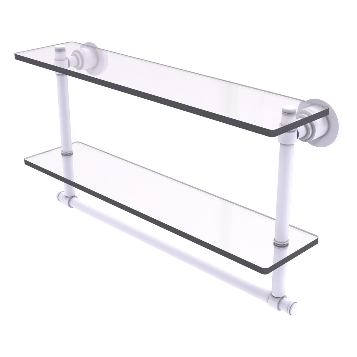 Allied Brass WS-2TB/22-WHM Washington Square 22" 2-Tierred Matte White Glass Shelf