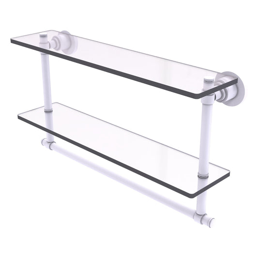 Allied Brass WS-2TB/22-WHM Washington Square 22" 2-Tierred Matte White Glass Shelf