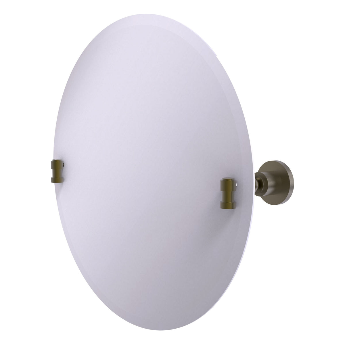 Allied Brass WS-90-ABR Washington Square Antique Brass Frameless Round Tilt Wall Mirror With Beveled Edge