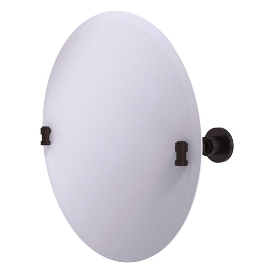 Allied Brass WS-90-ABZ Washington Square Antique Bronze Frameless Round Tilt Wall Mirror With Beveled Edge