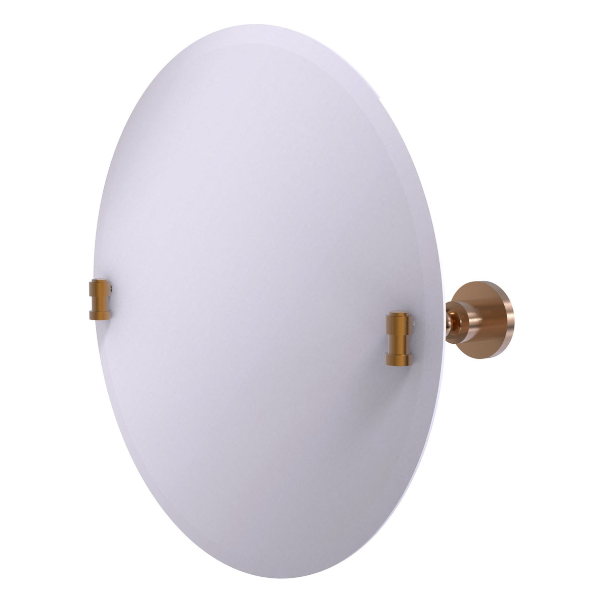 Allied Brass WS-90-BBR Washington Square Brushed Bronze Frameless Round Tilt Wall Mirror With Beveled Edge