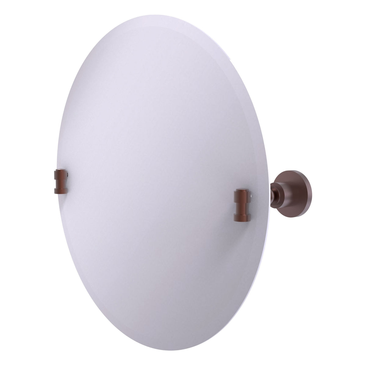 Allied Brass WS-90-CA Washington Square Antique Copper Frameless Round Tilt Wall Mirror With Beveled Edge