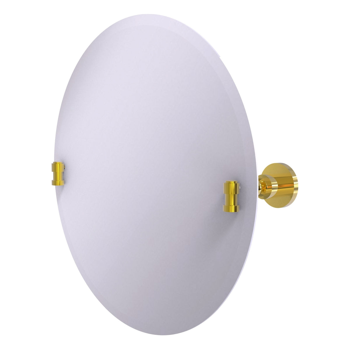 Allied Brass WS-90-PB Washington Square Polished Brass Frameless Round Tilt Wall Mirror With Beveled Edge