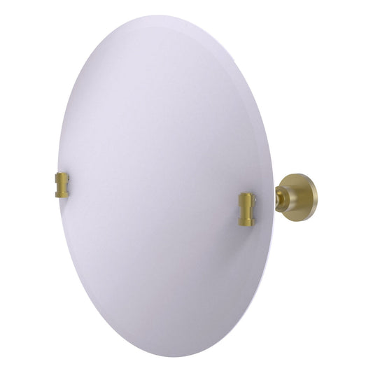 Allied Brass WS-90-SBR Washington Square Satin Brass Frameless Round Tilt Wall Mirror With Beveled Edge