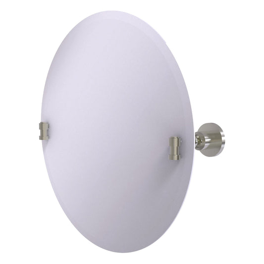 Allied Brass WS-90-SN Washington Square Satin Nickel Frameless Round Tilt Wall Mirror With Beveled Edge