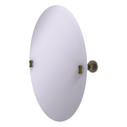 Allied Brass WS-91-ABR Washington Square Antique Brass Frameless Oval Tilt Wall Mirror With Beveled Edge