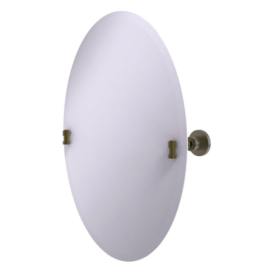 Allied Brass WS-91-ABR Washington Square Antique Brass Frameless Oval Tilt Wall Mirror With Beveled Edge