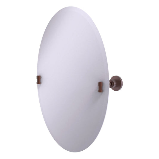 Allied Brass WS-91-CA Washington Square Antique Copper Frameless Oval Tilt Wall Mirror With Beveled Edge