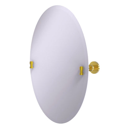 Allied Brass WS-91-PB Washington Square Polished Brass Frameless Oval Tilt Wall Mirror With Beveled Edge