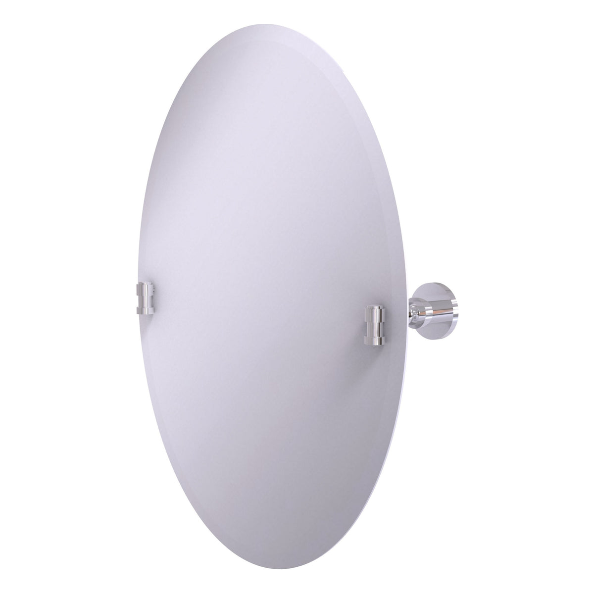 Allied Brass WS-91-PC Washington Square Polished Chrome Frameless Oval Tilt Wall Mirror With Beveled Edge