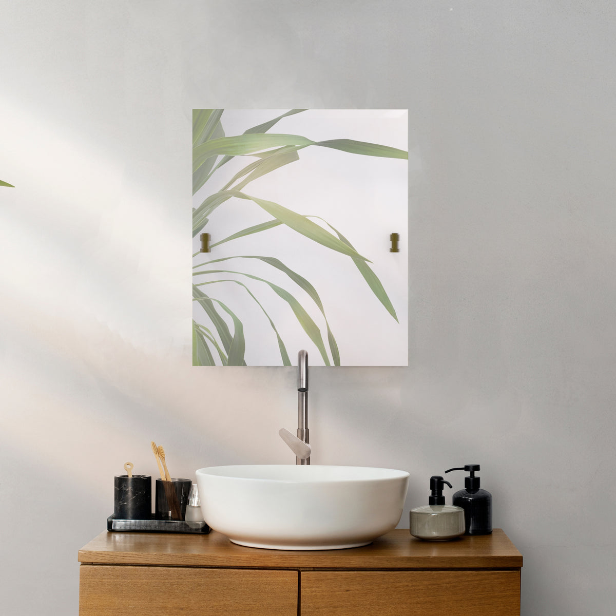 Allied Brass WS-92-WHM Washington Square Matte White Frameless Rectangular Tilt Wall Mirror With Beveled Edge