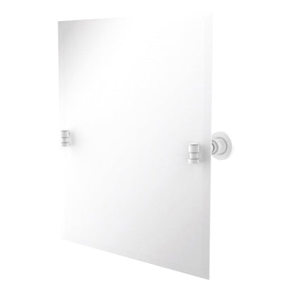 Allied Brass WS-92-WHM Washington Square Matte White Frameless Rectangular Tilt Wall Mirror With Beveled Edge