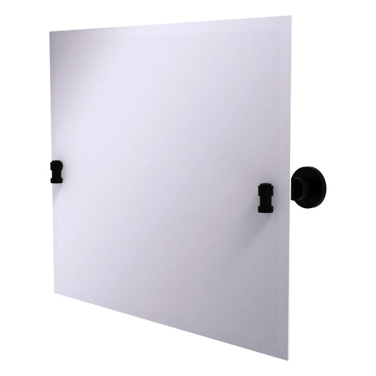 Allied Brass WS-93-BKM Washington Square Matte Black Frameless Landscape Rectangular Tilt Wall Mirror With Beveled Edge