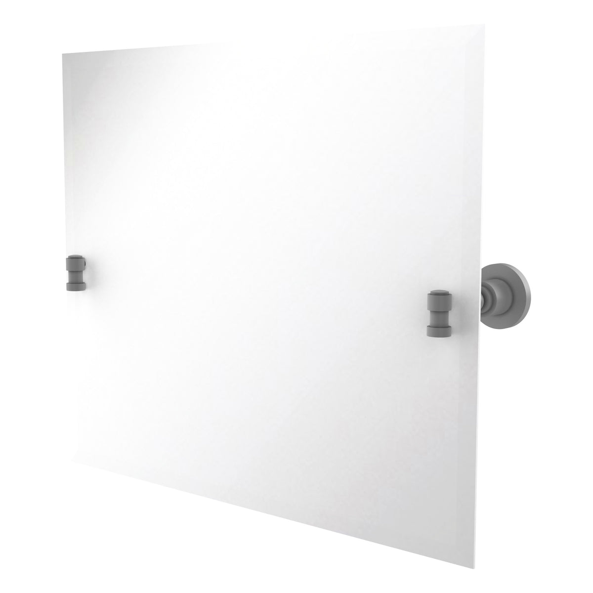 Allied Brass WS-93-GYM Washington Square Matte Gray Frameless Landscape Rectangular Tilt Wall Mirror With Beveled Edge