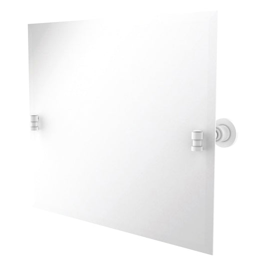 Allied Brass WS-93-WHM Washington Square Matte White Frameless Landscape Rectangular Tilt Wall Mirror With Beveled Edge