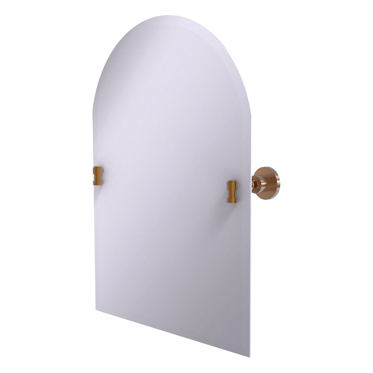 Allied Brass WS-94-BBR Washington Square Brushed Bronze Frameless Arched Top Wall Mirror With Beveled Edge